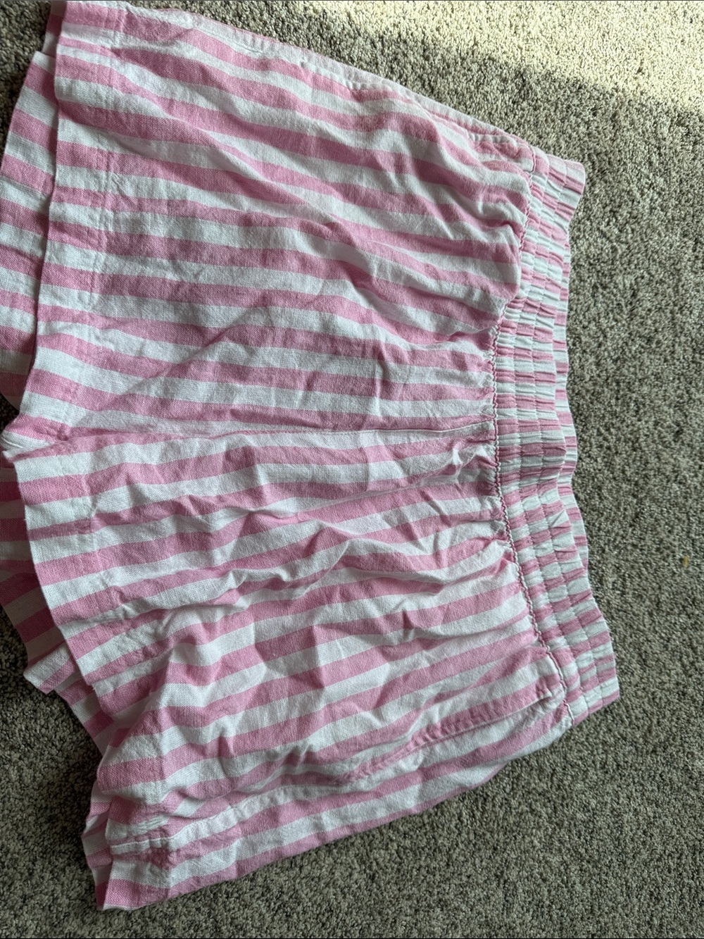 Old Navy Pink and White Striped linen Shorts